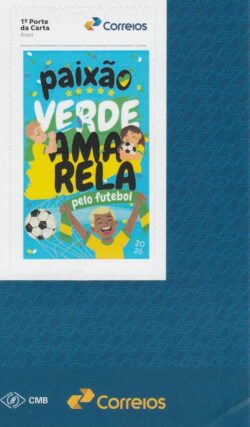 SI 133 Selo Institucional Paixao Verde Amarela pelo Futebol 2026 Autoadesivo Vinheta Correios