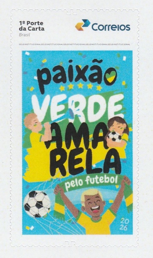 SI 133 Selo Institucional Paixao Verde Amarela pelo Futebol 2026 Autoadesivo
