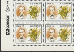 C 1794 Selo Expedicao Longsdorff Meio Ambiente Florence Flora 1992 Quadra Vinheta Correios
