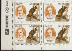 C 1796 Selo Expedicao Longsdorff Meio Ambiente Rugendas Macaco 1992 Quadra Vinheta Correios