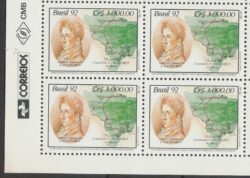 C 1797 Selo Expedicao Longsdorff Meio Ambiente Mapa 1992 Quadra Vinheta Correios