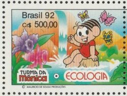 C 1801 Selo Turma da Monica Desenho Infantil Crianca Monica 1992