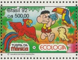 C 1803 Selo Turma da Monica Desenho Infantil Crianca Monica 1992