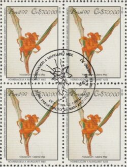 C 1807 Selo Conferencia Meio Ambiente Mata Atlantica Margaret Mee Nidularium 1992 Quadra CBC RJ