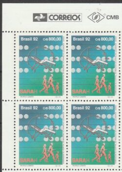 C 1819 Selo Hospiyal Sarah Kubitschek Saude 1992 Quadra Vinheta Correios