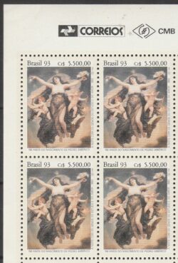 C 1837 Selo 150 Anos Pedro Americo Arte Genios 1993 Quadra Vinheta Correios