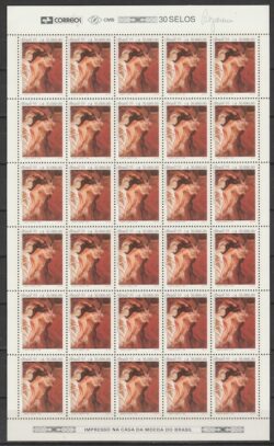 C 1838 Selo 150 Anos Pedro Americo Arte David e Abizag 1993 Folha