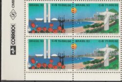 C 1849 Selo Lingua Portuguesa Congresso Nacional Brasilia RJ 1993 Quadra Vinheta Correios
