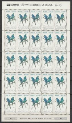 C 1865 Selo UPAEP Fauna Arara Ave Passaro Servico Postal Filtelia 1993 Folha