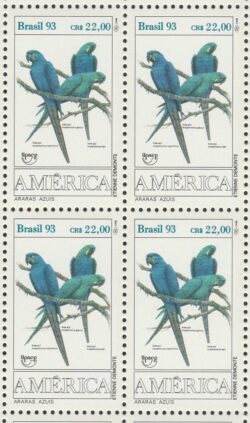 C 1865 Selo UPAEP Fauna Arara Ave Passaro Servico Postal Filtelia 1993 Quadra
