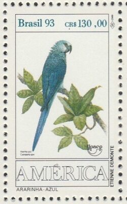C 1866 Selo UPAEP Fauna Arara Ave Passaro Servico Postal Filtelia Ararinha 1993
