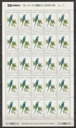 C 1866 Selo UPAEP Fauna Arara Ave Passaro Servico Postal Filtelia Ararinha 1993 Folha