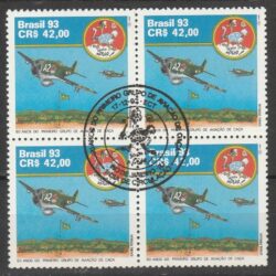 C 1880 Selo Grupo de Aviacao de Caca Militar Aviao Senta a Pua 1993 Quadra CBC RJ