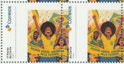 SI 131 Selo Institucional Paixao Verde Amarela pelo Futebol Bandeira 2026 Colorido Dupla Variedade