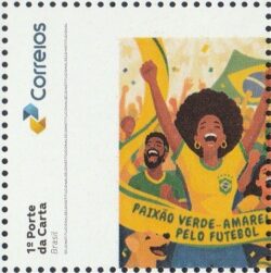 SI 131 Selo Institucional Paixao Verde Amarela pelo Futebol Bandeira 2026 Colorido Variedade