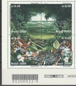 C 2285 Selo Preservacao do Meio Ambiente Gato Onca 2000 Codigo de Barras