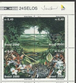 C 2285 Selo Preservacao do Meio Ambiente Gato Onca 2000 Vinheta 500 Anos