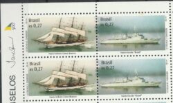 C 2289 Selo Navio Veleiro Cisne Branco Escola Militar 2000 Quadra Vinheta 500 Anos