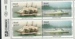 C 2289 Selo Navio Veleiro Cisne Branco Escola Militar 2000 Quadra Vinheta Correios