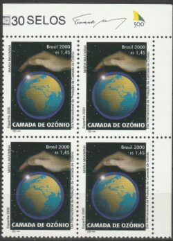 C 2300 Selo Camada de Ozonio Mapa Mao 2000 Quadra Vinheta 500 Anos