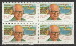C 2491 Selo Carlos Drummond de Andrade Literatura Rio de Janeiro Oculos 2002 Quadra