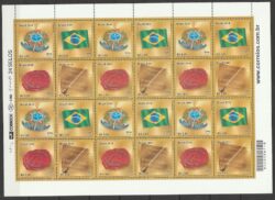 C 3031 Selo Simbolos Nacionais Bandeira Hino Musica Partitura 2010 Folha