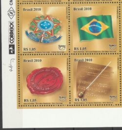 C 3031 Selo Simbolos Nacionais Bandeira Hino Musica Partitura 2010 Vinheta Correios