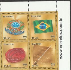 C 3031 Selo Simbolos Nacionais Bandeira Hino Musica Partitura 2010 Vinheta Site