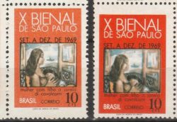 C 638 Selo Bienal de Sao Paulo Arte Di Cavalcanti 1969 Variedade de Cor
