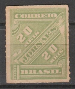 J 11 Selo Jornais Cifra Obliqua 20 Reis 1889