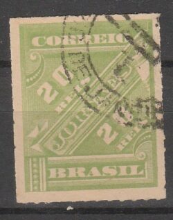 J 11 Selo Jornais Cifra Obliqua 20 Reis 1889 Circulado 5