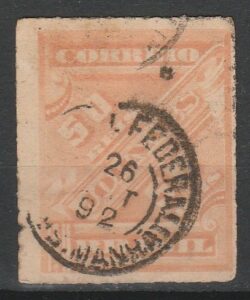 J 12 Selo Jornais Cifra Obliqua 50 Reis 1889 Circulado 5