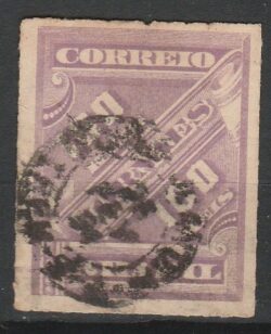 J 13 Selo Jornais Cifra Obliqua 100 Reis 1889 Circulado 2