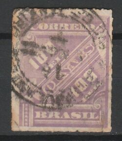 J 13 Selo Jornais Cifra Obliqua 100 Reis 1889 Circulado 3
