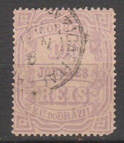 J 21 Selo Jornais Cifra Obliqua 100 Reis 1890 Circulado 2