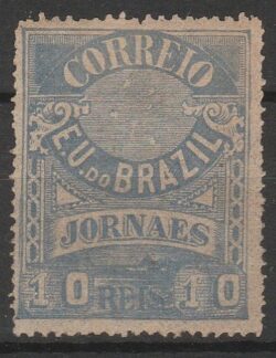 J 22 Aa Selo Jornais Cruzeiro do Sul 10 Reis 1890 Ultramar 13-14 2