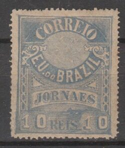J 22 Ba Selo Jornais Cruzeiro do Sul 10 Reis 1890 Azul 13×14 1