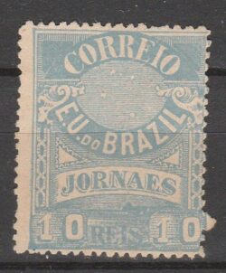 J 22 b Selo Jornais Cruzeiro do Sul 10 Reis 1890 Ultramar 11,5 1