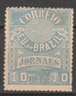 J 22 b Selo Jornais Cruzeiro do Sul 10 Reis 1890 Ultramar 11,5 2