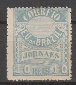 J 22 b Selo Jornais Cruzeiro do Sul 10 Reis 1890 Ultramar 11,5 3
