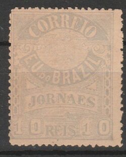 J 22 d Selo Jornais Cruzeiro do Sul 10 Reis 1890 Camurca 11,5 1