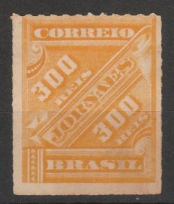 J 6 Selo Jornais Cifra Obliqua 300 Reis 1889 2