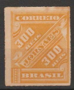 J 6 Selo Jornais Cifra Obliqua 300 Reis 1889 3