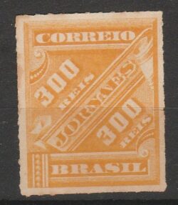 J 6 Selo Jornais Cifra Obliqua 300 Reis 1889 4