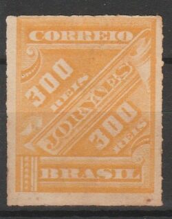 J 6 Selo Jornais Cifra Obliqua 300 Reis 1889 5