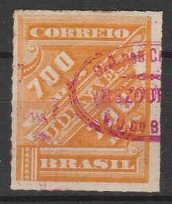 J 8 Selo Jornais Cifra Obliqua 700 Reis 1889 Circulado 1
