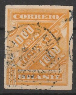 J 9 Selo Jornais Cifra Obliqua 1000 Reis 1889 Circulado 2