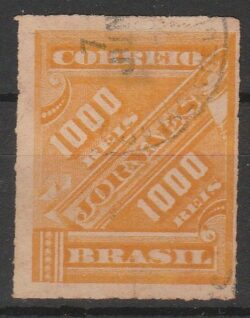 J 9 Selo Jornais Cifra Obliqua 1000 Reis 1889 Circulado 3
