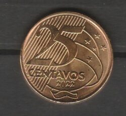 Moeda Brasil 25 Centavos 2022