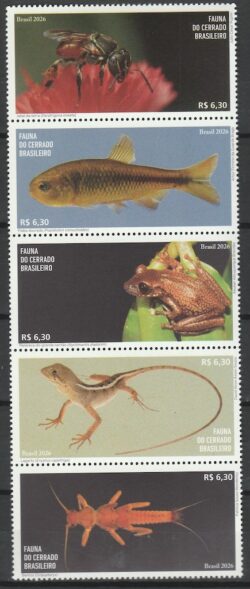 C 4216 Selo Fauna do Cerrado Brasileiro 2026 Serie Completa